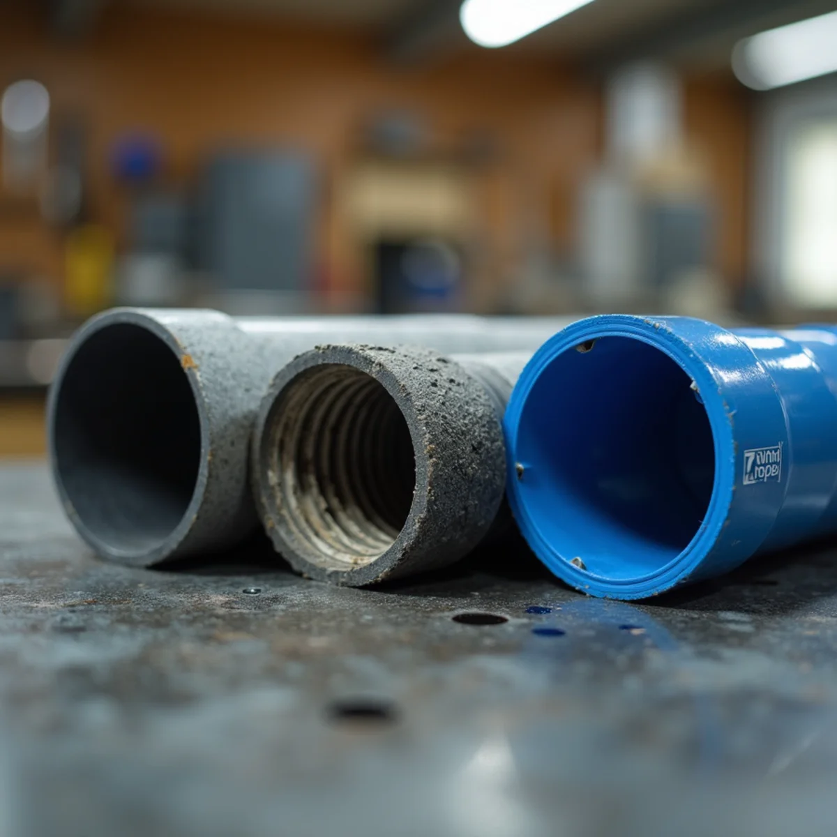 Lead water service pipe with distinctive wiped bulb joint entering residential foundation