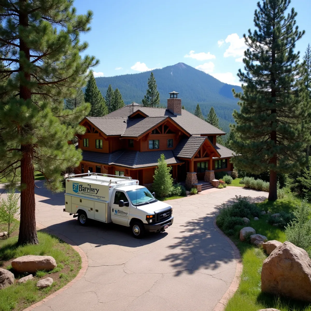 Plumber servicing foothills mountain home near Evergreen Lake in Colorado