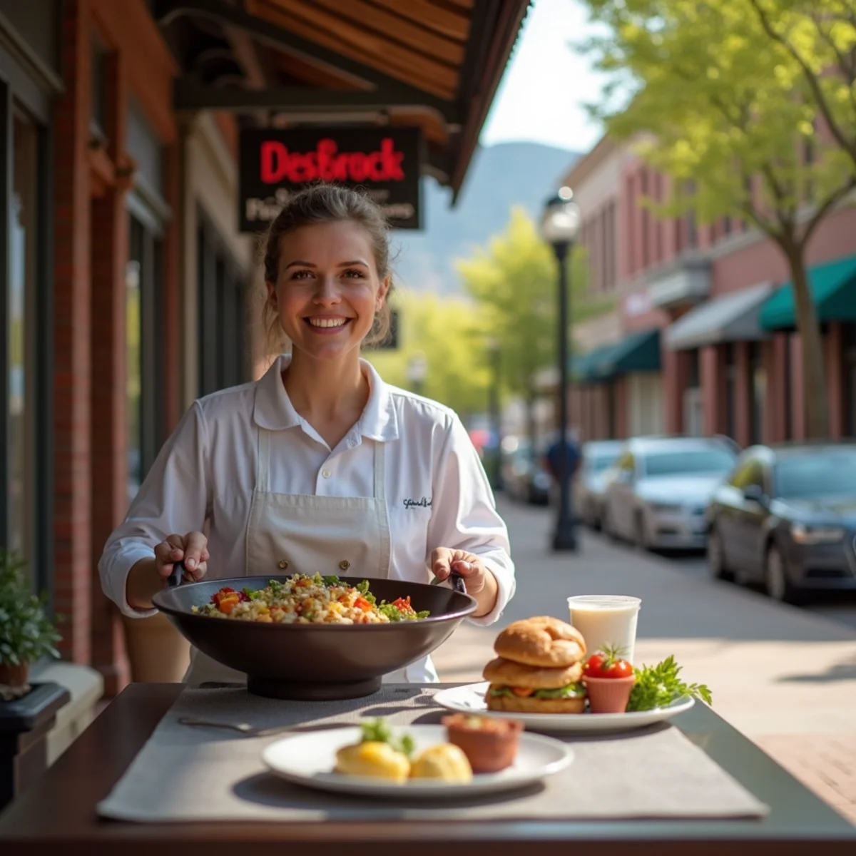 Historic Downtown Littleton Main Street commercial and residential district in Colorado